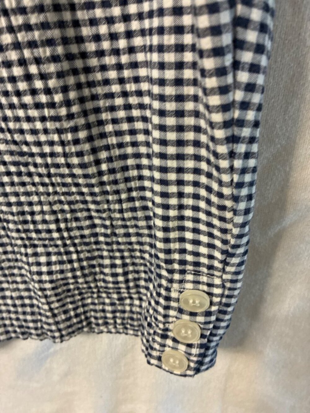 Emily Daniels XL Gingham Capri Pants Navy White Check Elastic Waist Pockets - Picture 3 of 13